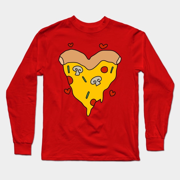 Heart Shaped Pizza Slice Long Sleeve T-Shirt by saradaboru